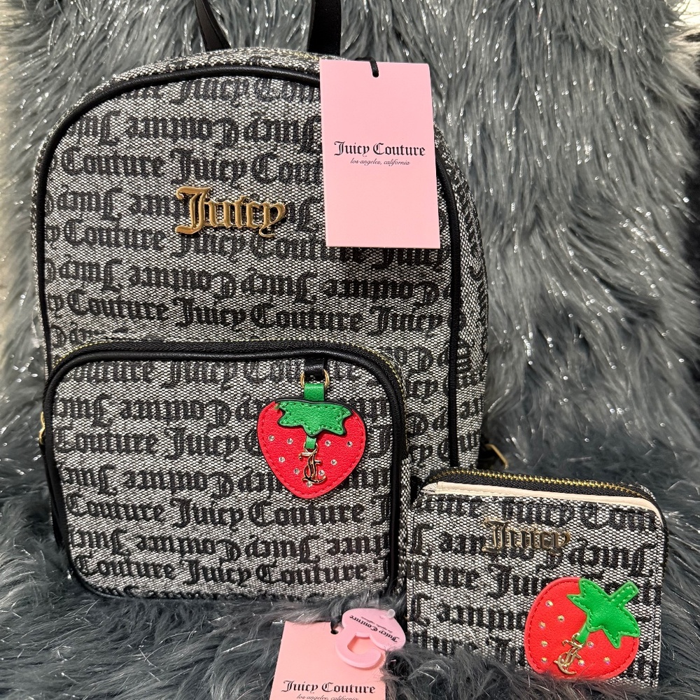 Juicy Couture Strawberry Freshly Picked backpack+wallet set
